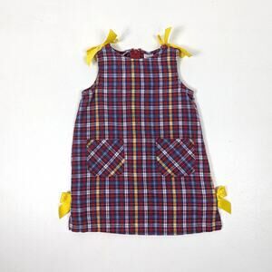 Vintage Copper Key Dress Girls Size 2 Red Plaid Shift School